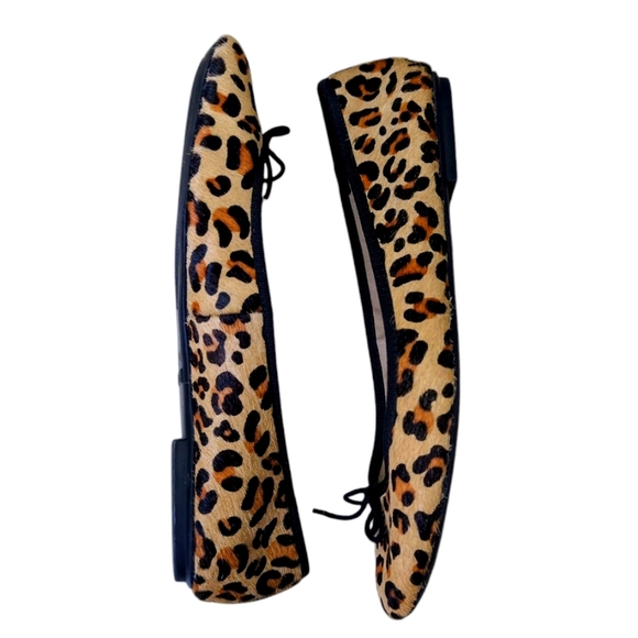 LANDS' END Ballet Flats Leopard Print Calf Hair Classic Slip On Shoe Women's 8 - Picture 6 of 8